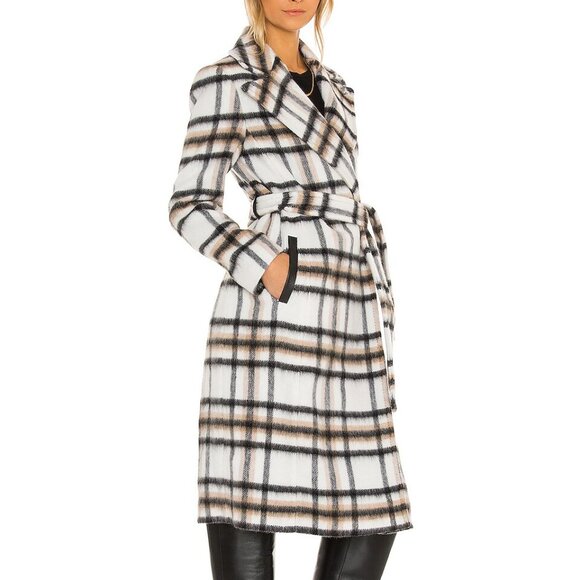 Mackage Sienna Wool-Blend Belted Coat In Plaid Print - Picture 4 of 15